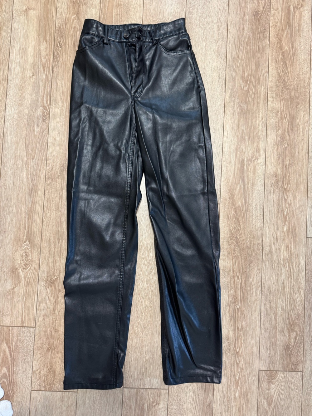 Dynamite Black Faux Leather Straight Leg Pants